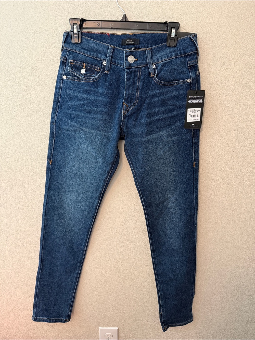 True Religion Men's Slim Fit Jeans in Dark Blue Wash